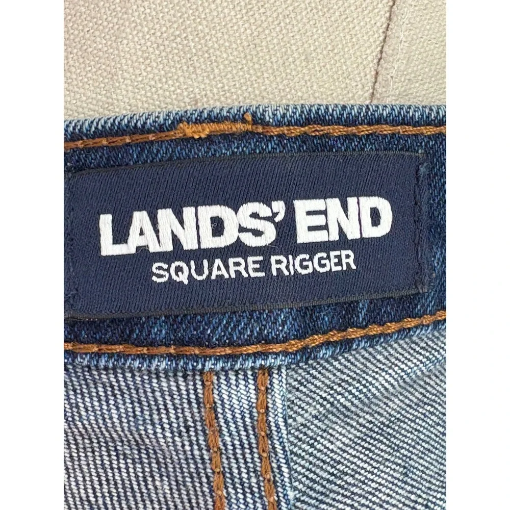 Lands' End Slim Fit Jeans Blue Square Rigger Stretch Denim 36x32